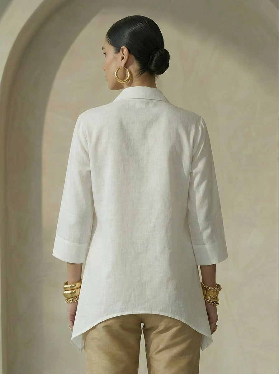 Keya White Embroidered Shirt