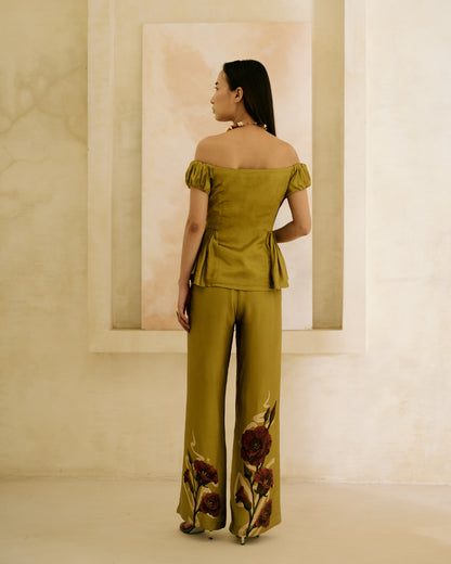 Sage Peplum Top Co-ord