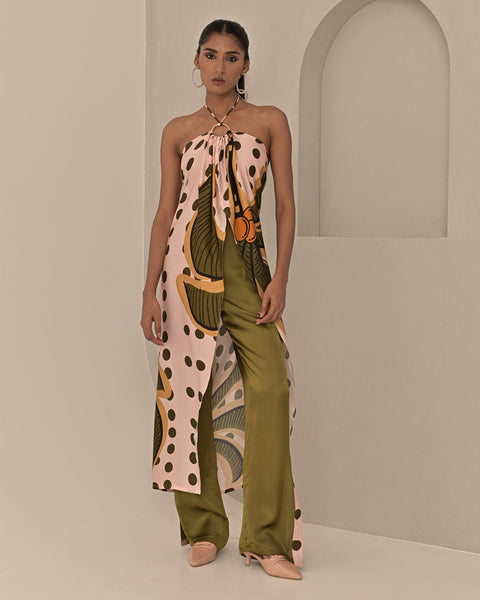 Palm Long Top and Pants Co-ord Set