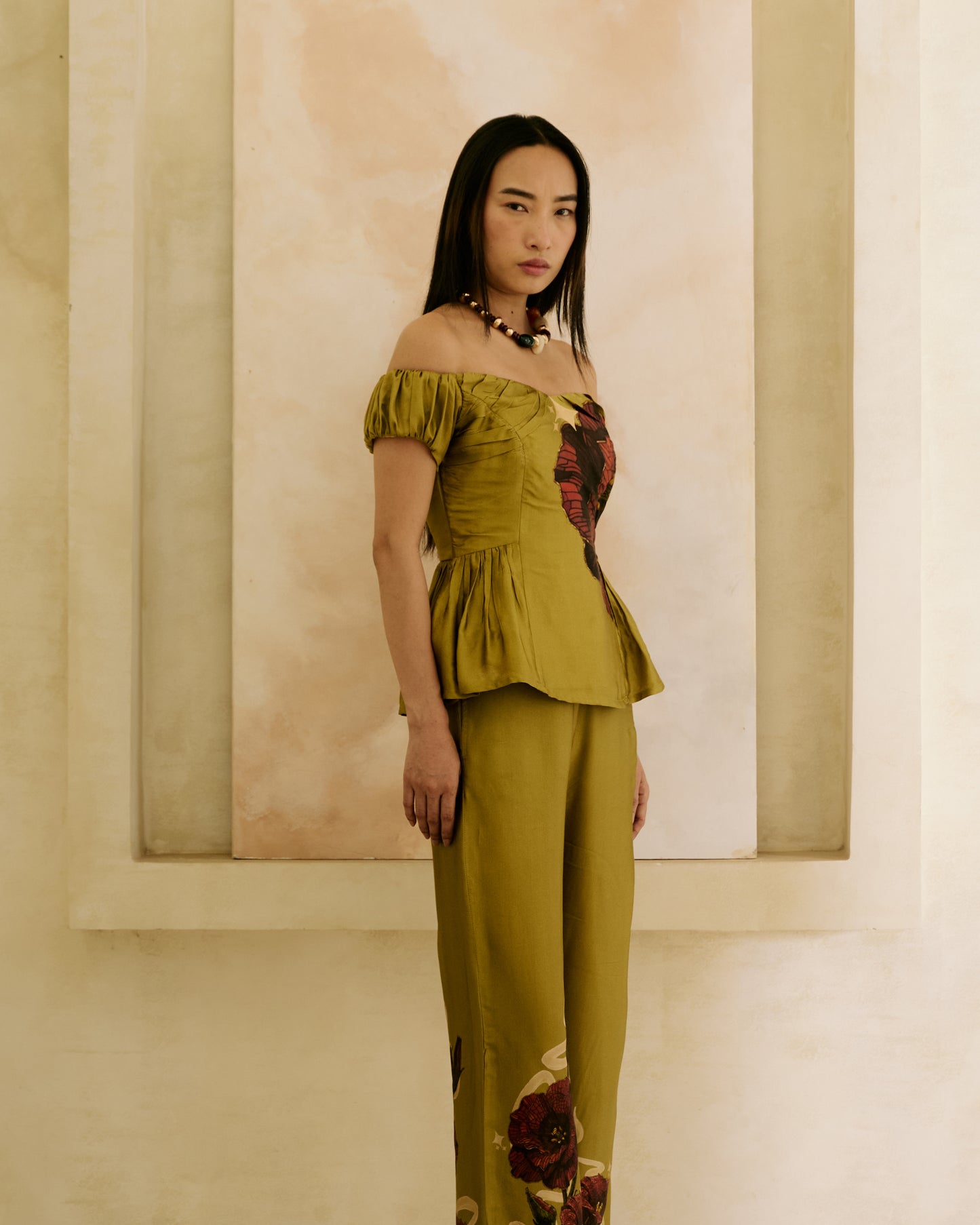Sage Peplum Top Co-ord