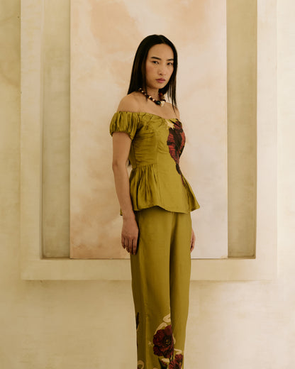 Sage Peplum Top Co-ord