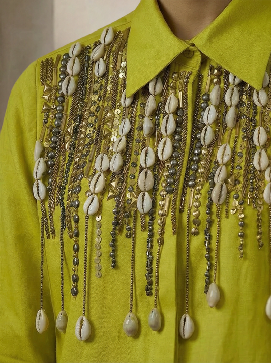 Keya Lime Embroidered Shirt