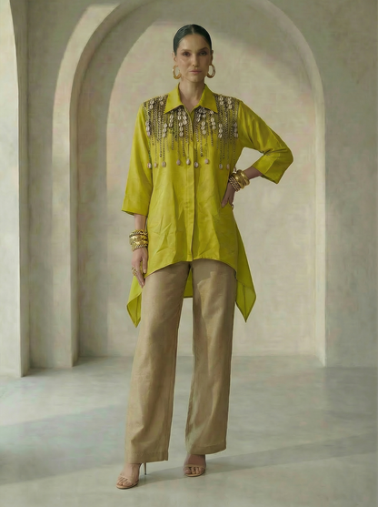 Keya Lime Embroidered Shirt