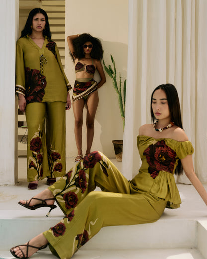 Sage Peplum Top Co-ord