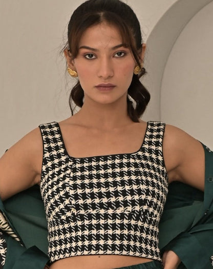 Houndstooth Crop Top