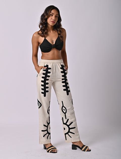 Doodle Embroidered Pant