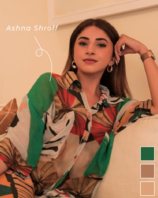 Aashna Shroff in Eyes On You Shirt - Abstract Print