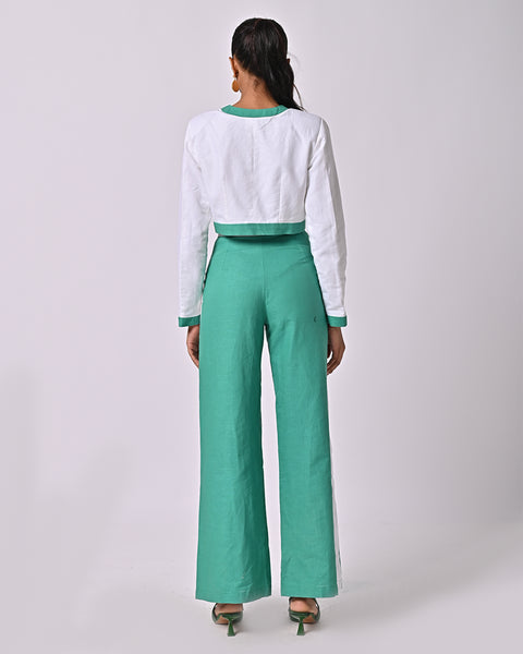 Addison White & Green Pants