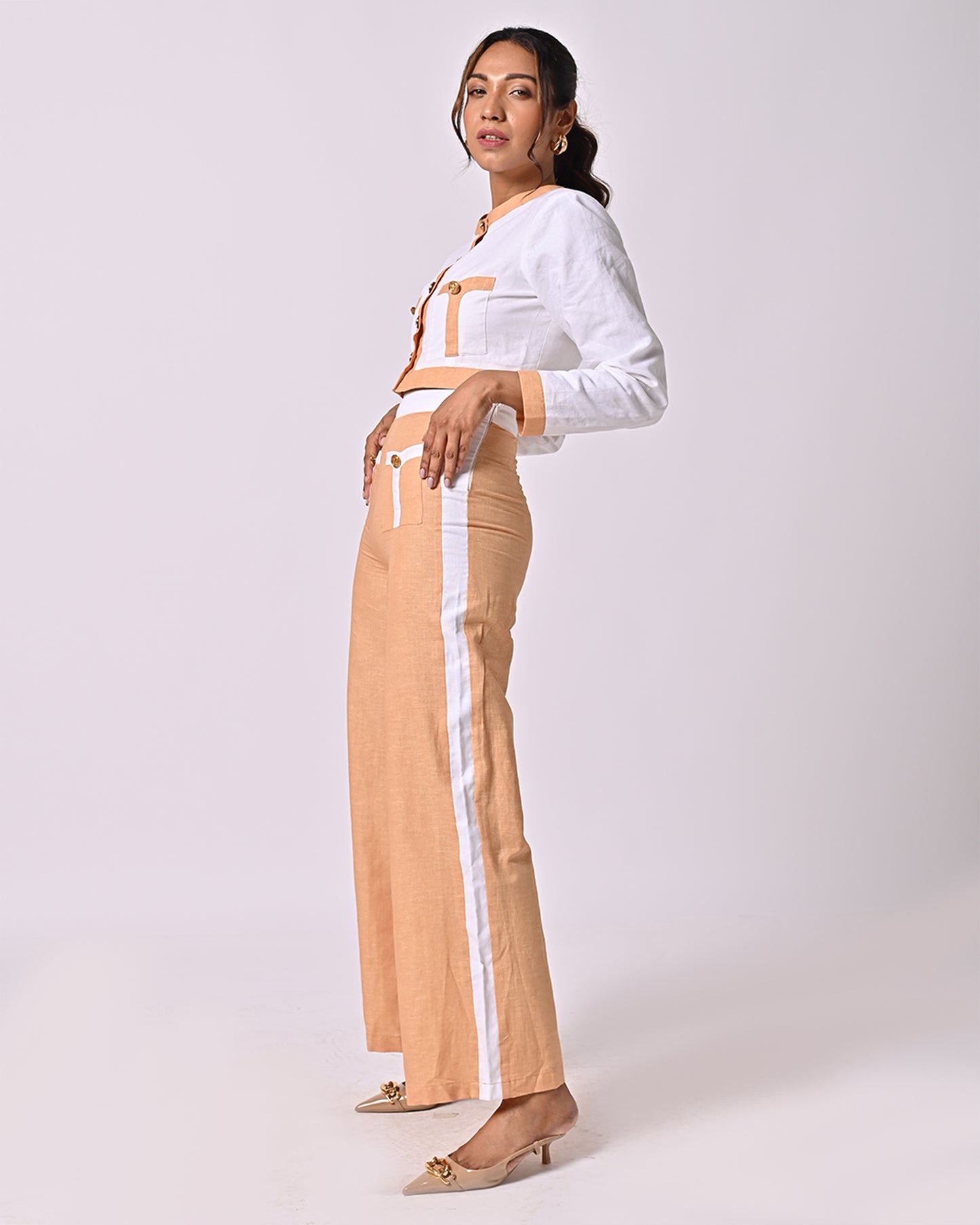 Addison White & Beige Pants