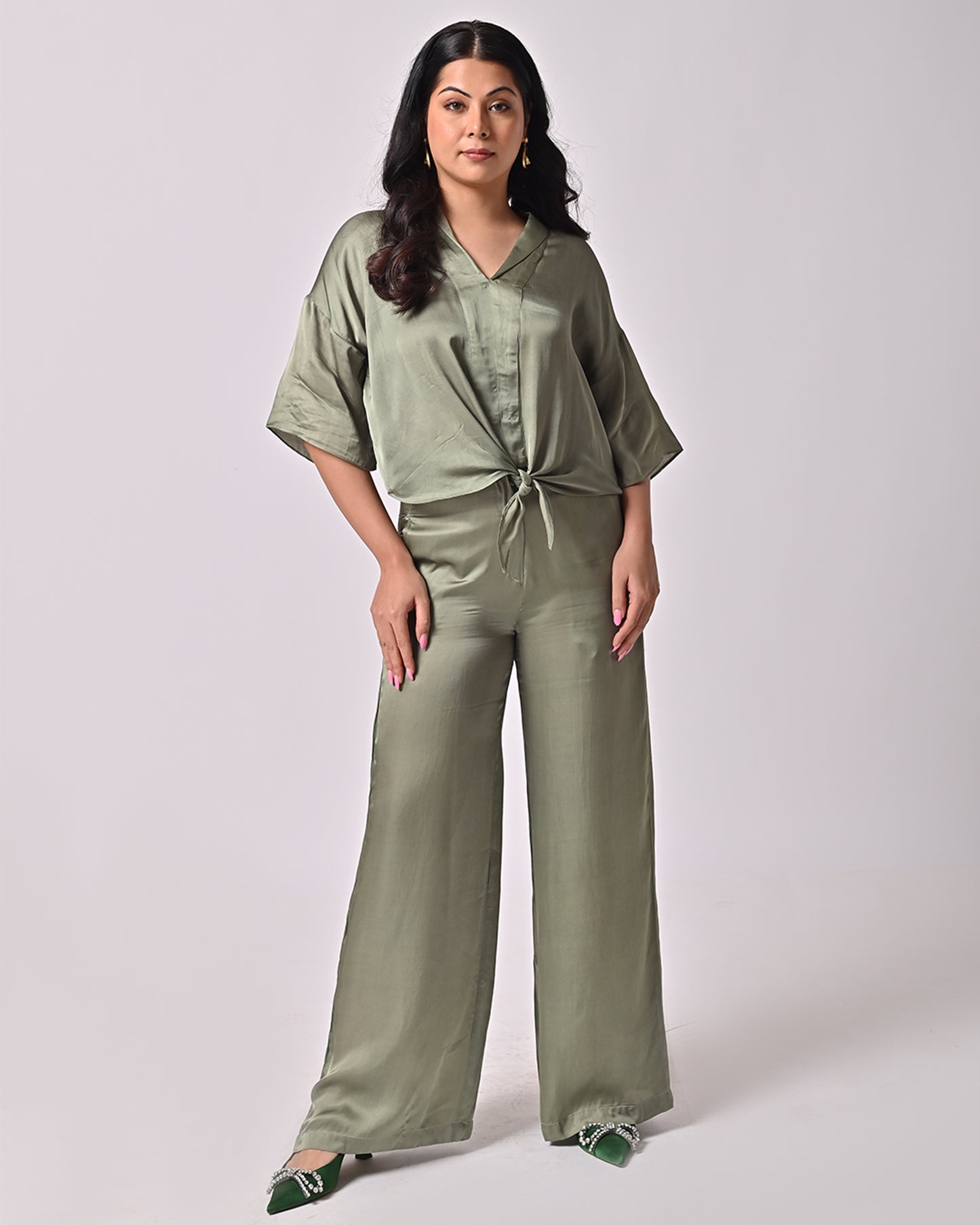 Victoria Green Straight Pants