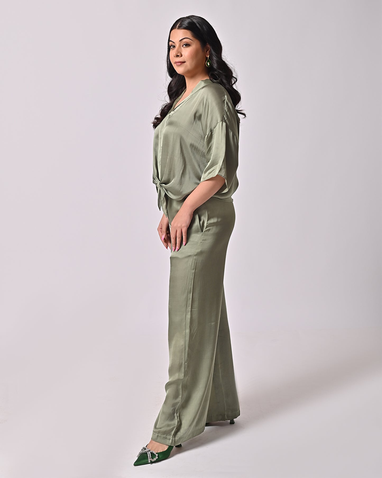 Victoria Green Straight Pants