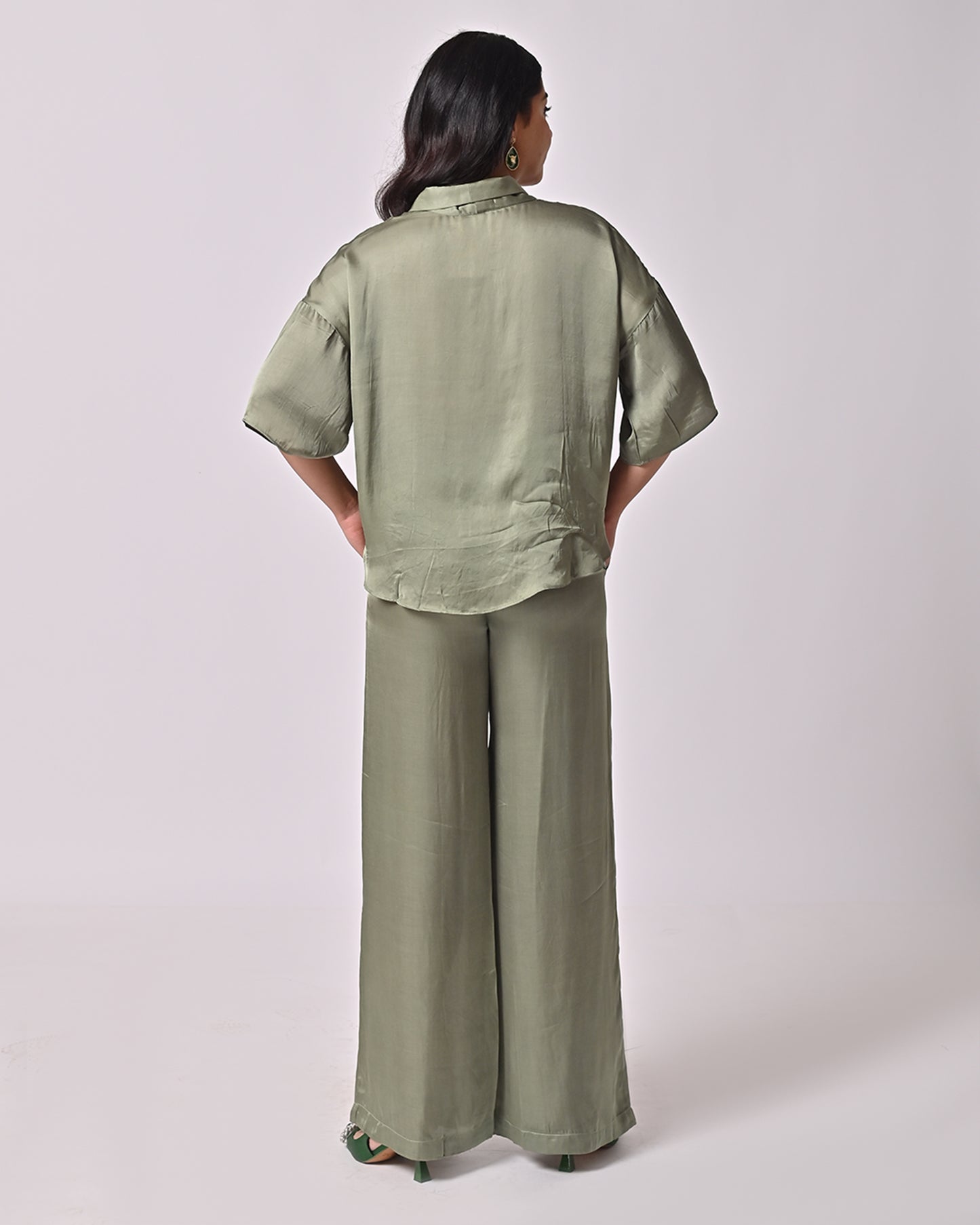 Victoria Green Straight Pants