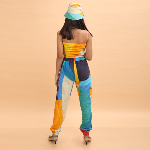 Yellow Cubist Pant - Abstract Print