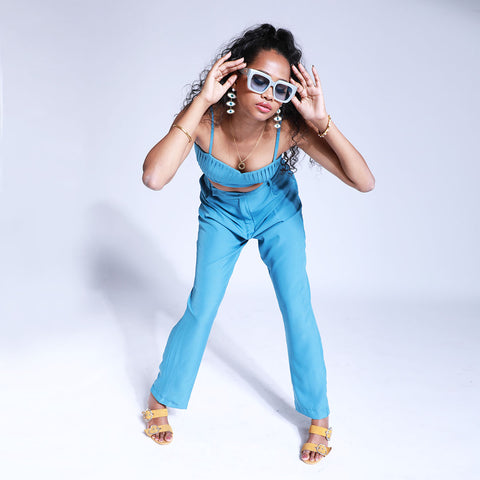 Blue Jules Straight Pant