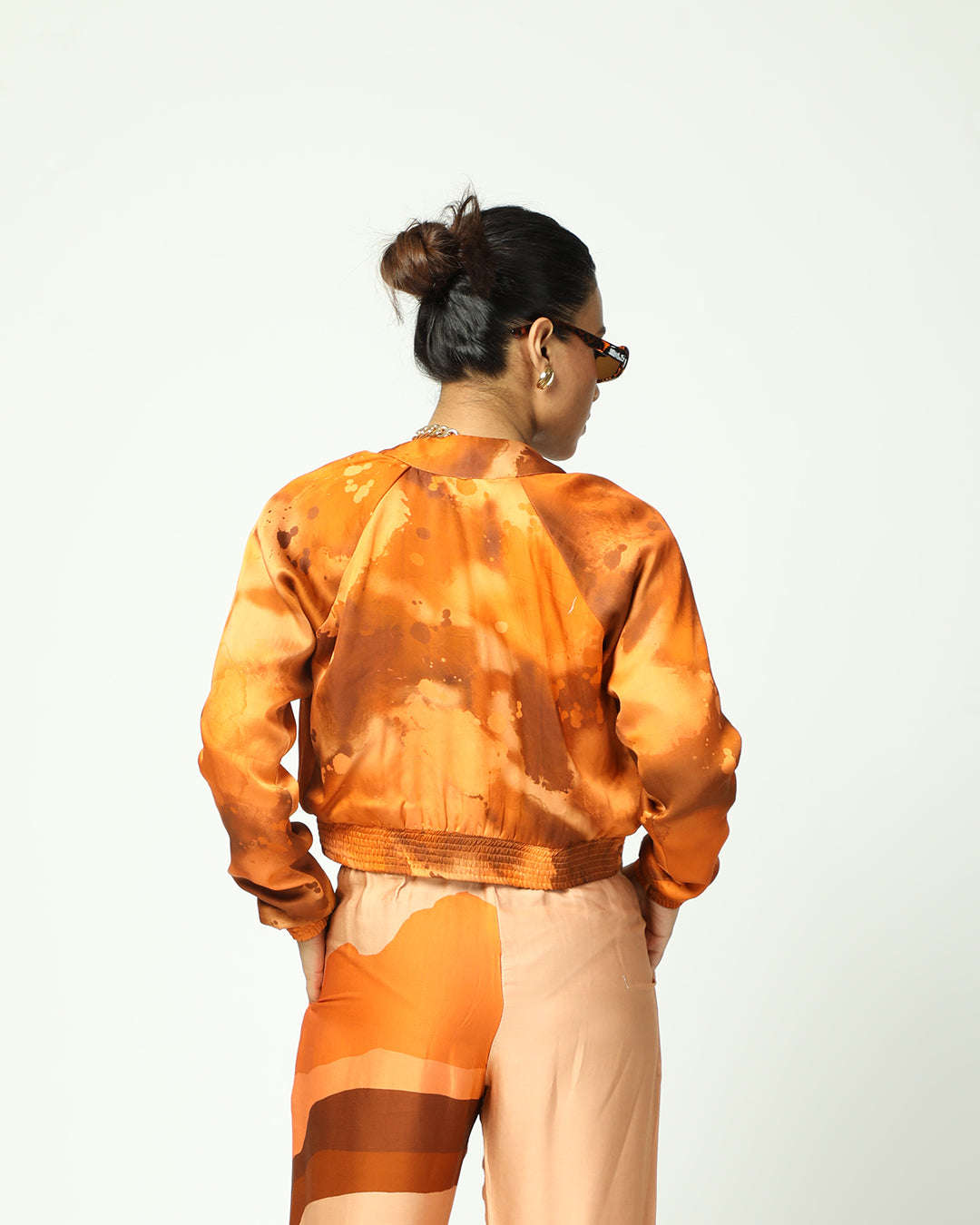 Peach Drip Bomber Jacket